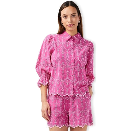 Textil Mulher Polo Ralph Laure Y.a.s YAS Camisa Malura 3/4  - Raspberry Rose Rosa