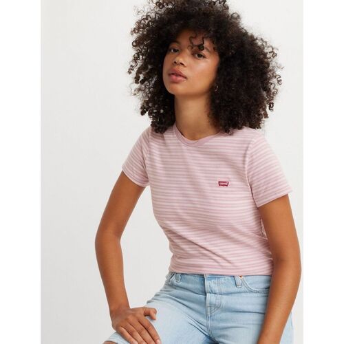 Textil Mulher T-shirts e Pólos Levi's 39185 0287 -PERFECT TEE-TEA STRIPE KEEPSAKE LILAC Rosa