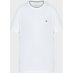 Textil Homem T-shirts e Pólos Gant T-Shirt em Piqué Regular Fit Branco