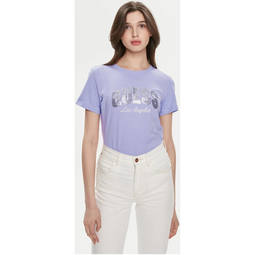 Textil Mulher T-shirts e Pólos Guess W4GI31 I3Z14 Violeta