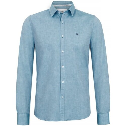 Textil Homem Camisas mangas comprida Calvin Klein JEANS white J30J315663 Azul