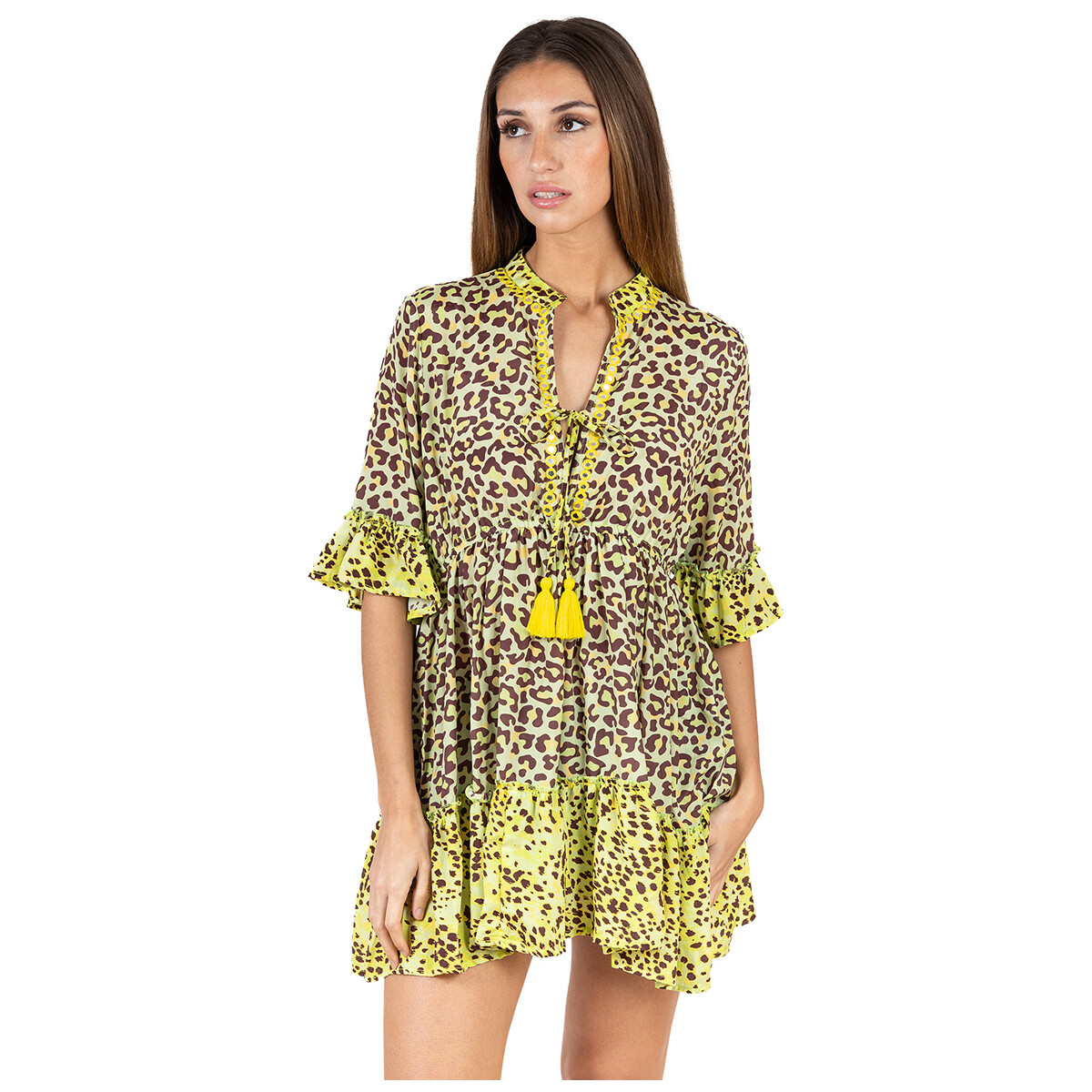 Textil Mulher Vestidos Isla Bonita By Sigris Vestir Amarelo
