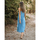 Textil Mulher Vestidos compridos Isla Bonita By Sigris Vestido Midi Longo Azul