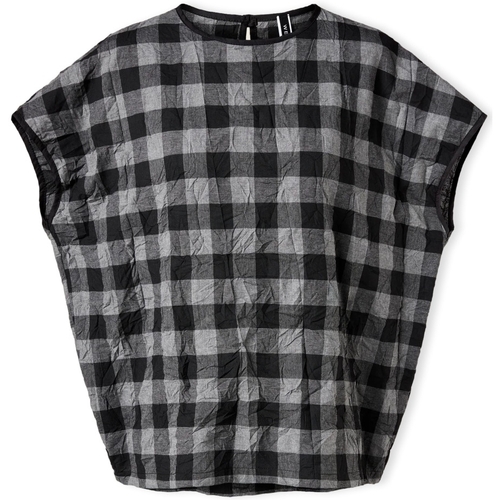 Textil Mulher Tops / Blusas Wendykei T-shirt 123343 - Checked Cinza