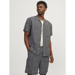 Textil Homem Camisas mangas comprida Jack & Jones 12255206 SEERDUCKER RESORT-BLACK Preto