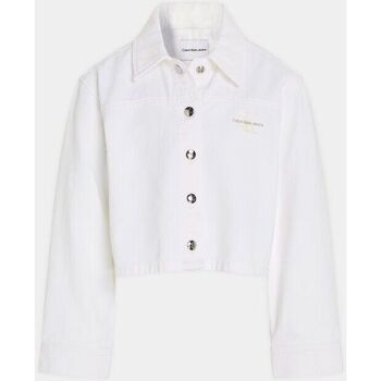 Textil Rapariga Casacos  Calvin Klein JEANS Waist IG0IG02390 DENIM JKT-WHITE DENIM Branco