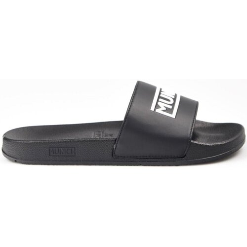 Sapatos Homem Sapatos & Richelieu Munich Chanclas  Flat Slider 3D Logo 8540039 Negro Preto