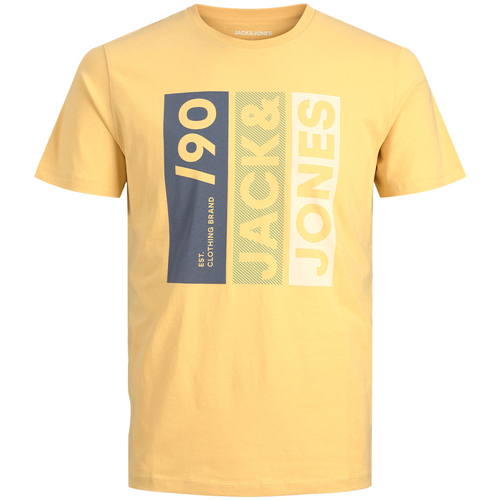 Textil Homem T-shirts e Pólos Jack & Jones  Amarelo