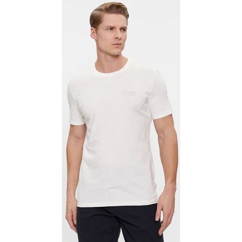 Textil Homem T-shirts e Pólos Guess M4RI49 KBL31 TREATED ITALIC-G018 SALT WHITE Branco