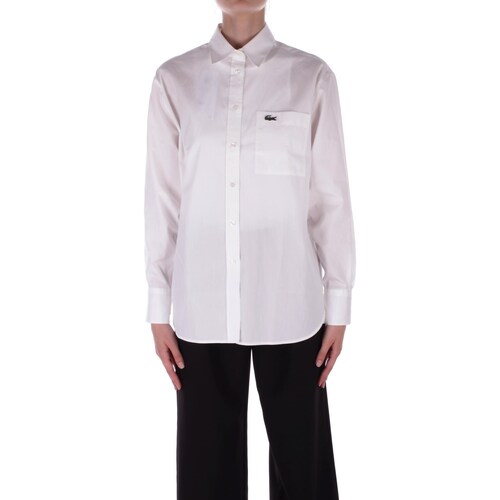 Textil Mulher camisas Lacoste CF7706 Branco
