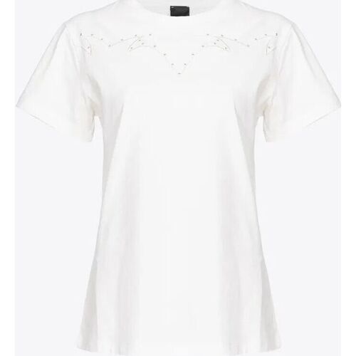 Textil Mulher T-shirts City e Pólos Pinko VANILLA SKY 103730 A1XR-Z05 Branco