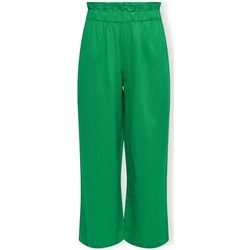 Textil Mulher Calças Only Calças Solvi-Caro Linen - Green Bee Verde