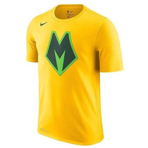 Textil Homem T-Shirt mangas curtas Nike Nba Milwaukee Bucks Amarelo