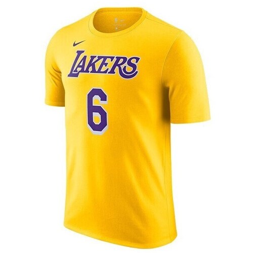 Textil Homem T-Shirt mangas curtas Nike Nba Los Angeles Lakers Lebron James Amarelo