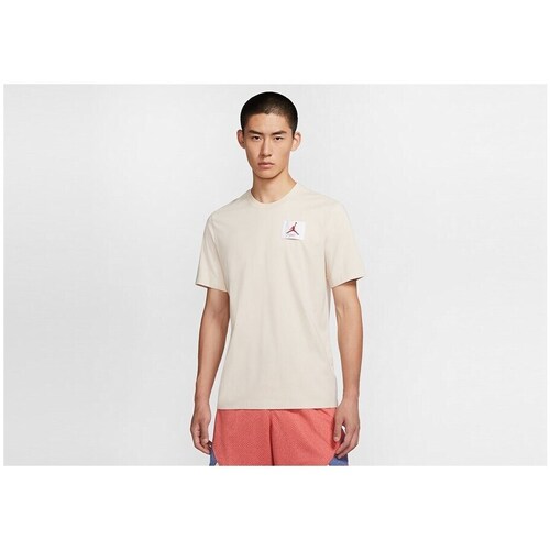 Textil Homem T-Shirt mangas curtas Nike Air Jordan Cor bege, Creme