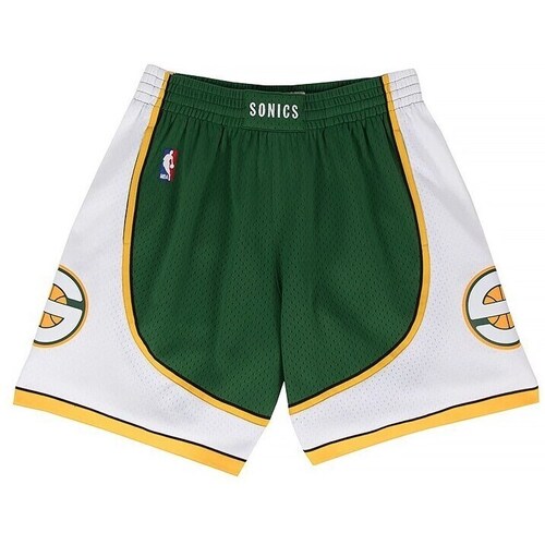 Textil Homem Calças curtas Mitchell And Ness Nba Swingman Seattle Supersonics Verde, Branco, Amarelo