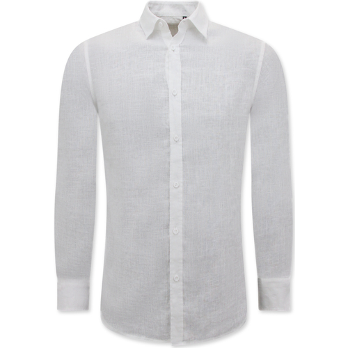 Textil Homem Camisas mangas comprida Enos 151377537 Branco