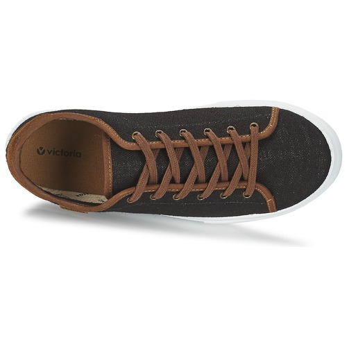 Victoria BASKET LINO DETALLE MARRON Preto / Castanho
