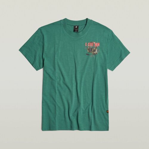 Textil Homem T-shirts e Pólos G-Star Raw D24687-C372 HEADPHONES-G282 SPRUCE Verde