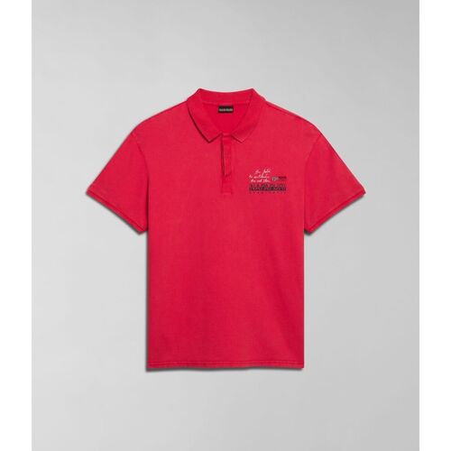 Textil Homem T-shirts e Pólos Napapijri E-COLVILLE NP0A4HPX-R25 RED BARBERRY Vermelho