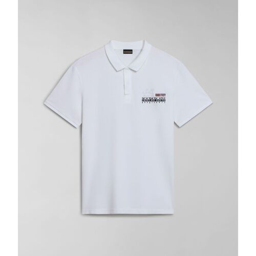 Textil Homem T-shirts e Pólos Napapijri E-COLVILLE NP0A4HPX-002 BRIGHT WHITE Branco