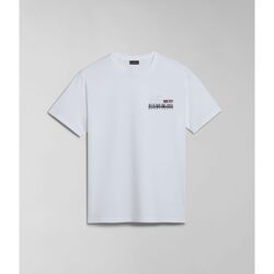 Textil Homem T-shirts e Pólos Napapijri S-COLVILLE NP0A4HS5-002 BRIGHT WHITE Branco
