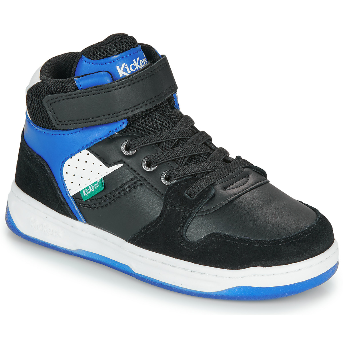 Sapatos Rapaz Sapatilhas de cano-alto Kickers KICKADO Preto / Azul