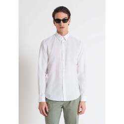 Textil Homem Camisas mangas comprida Antony Morato MMSL00722-FA400074-1000-1-1 Branco