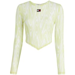 Textil Mulher T-shirt mangas compridas Tommy Jeans  Verde