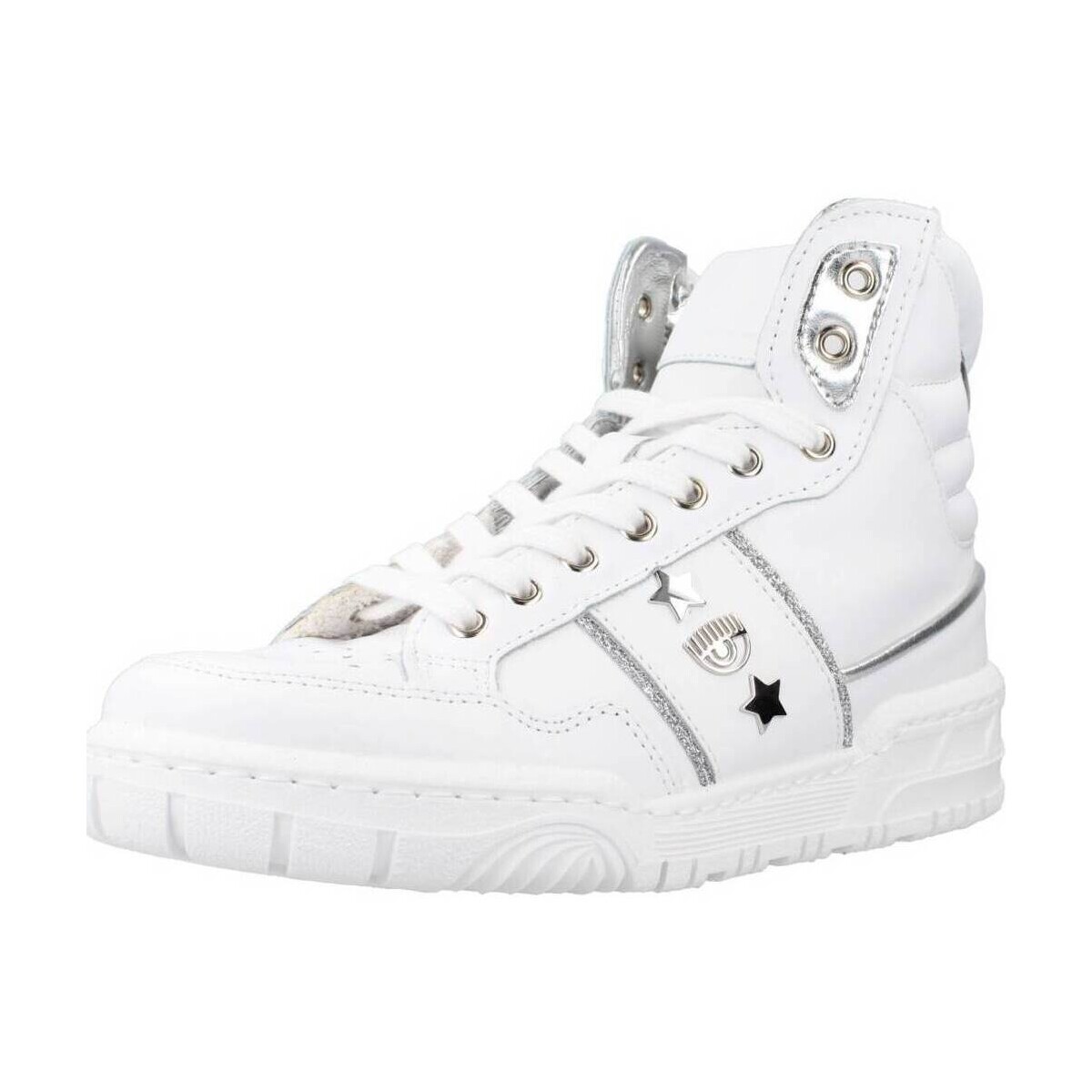 Sapatos Mulher Sapatilhas Chiara Ferragni SNE CF1 HIGH WHITE LEATH Branco