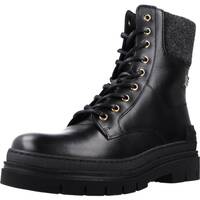 Sapatos Mulher Botas Tommy Hilfiger FEMININE FELT LACE UP BOOTIE Preto