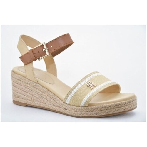 Sapatos Mulher Sandálias Tommy Hilfiger Webbing Wedge Bege