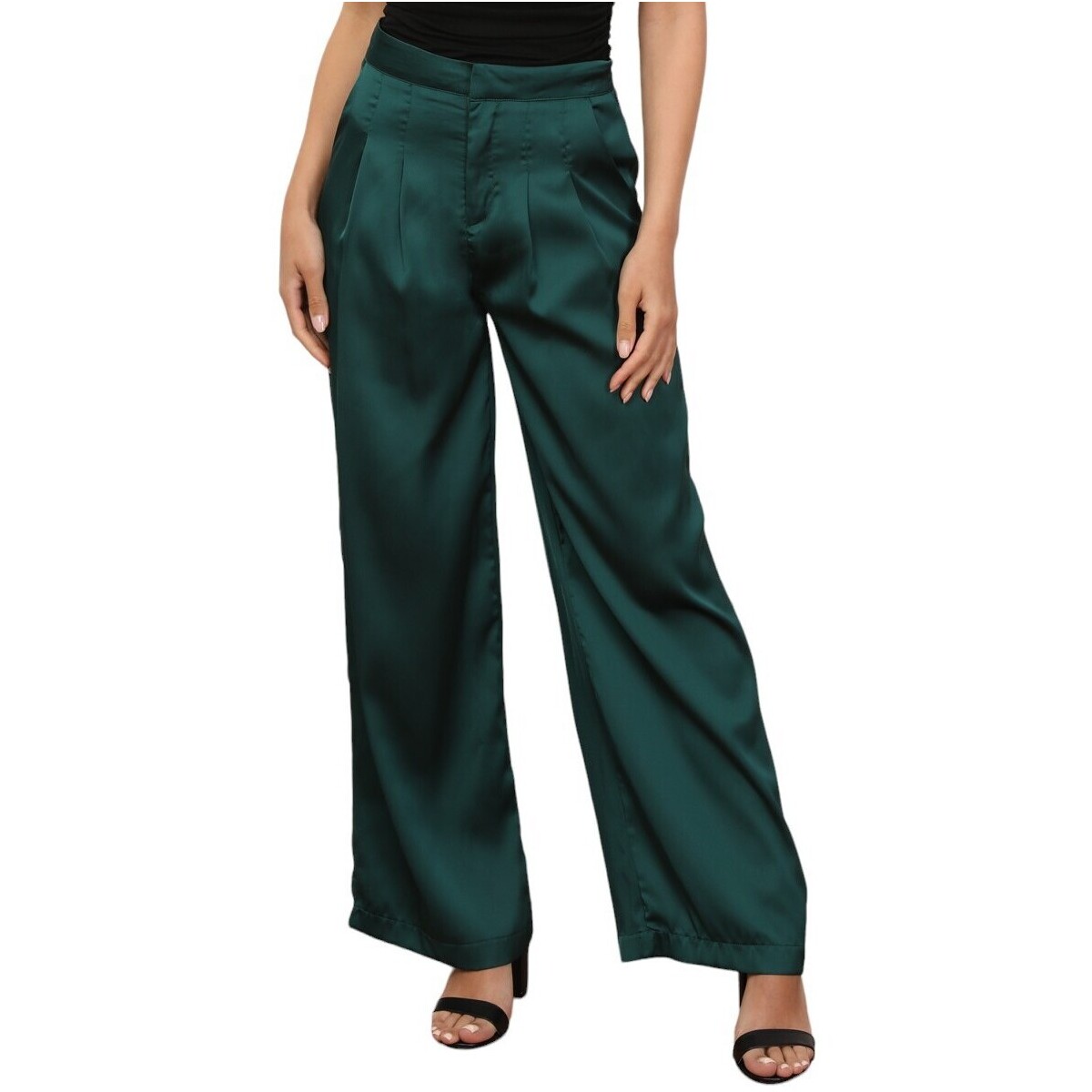 Textil Mulher Calças La Modeuse 71194_P167157 Verde