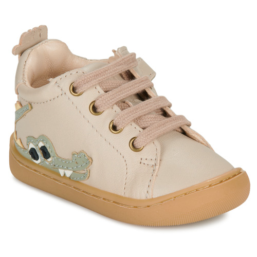 Sapatos Rapaz Sapatilhas de cano-alto Easy Peasy MY DODU LACET CROCO Bege
