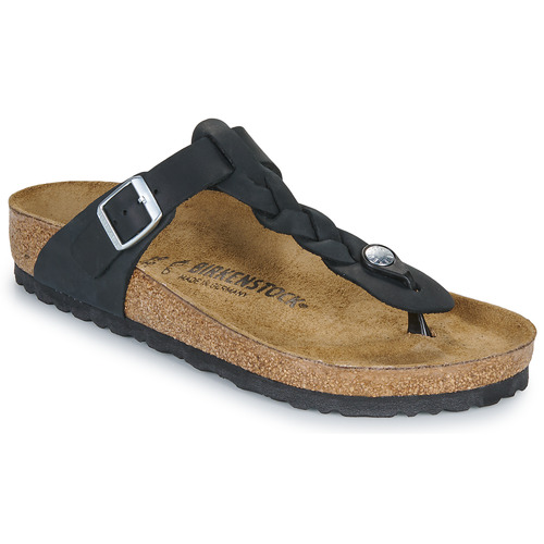 Sapatos Mulher Chinelos BIRKENSTOCK Gizeh Braided LEOI Black Preto