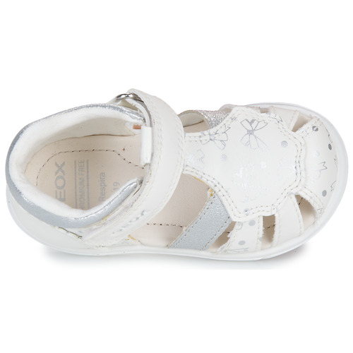 Geox B SANDAL ZAPITO GIRL Branco / Prata