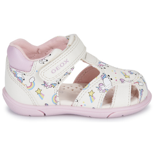 Geox B SANDAL ZAPITO GIRL Branco / cinza / turquesa / Rosa
