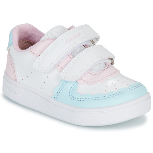 Sapatos Rapariga Sapatilhas Geox B ECLYPER GIRL Branco / Azul / Rosa