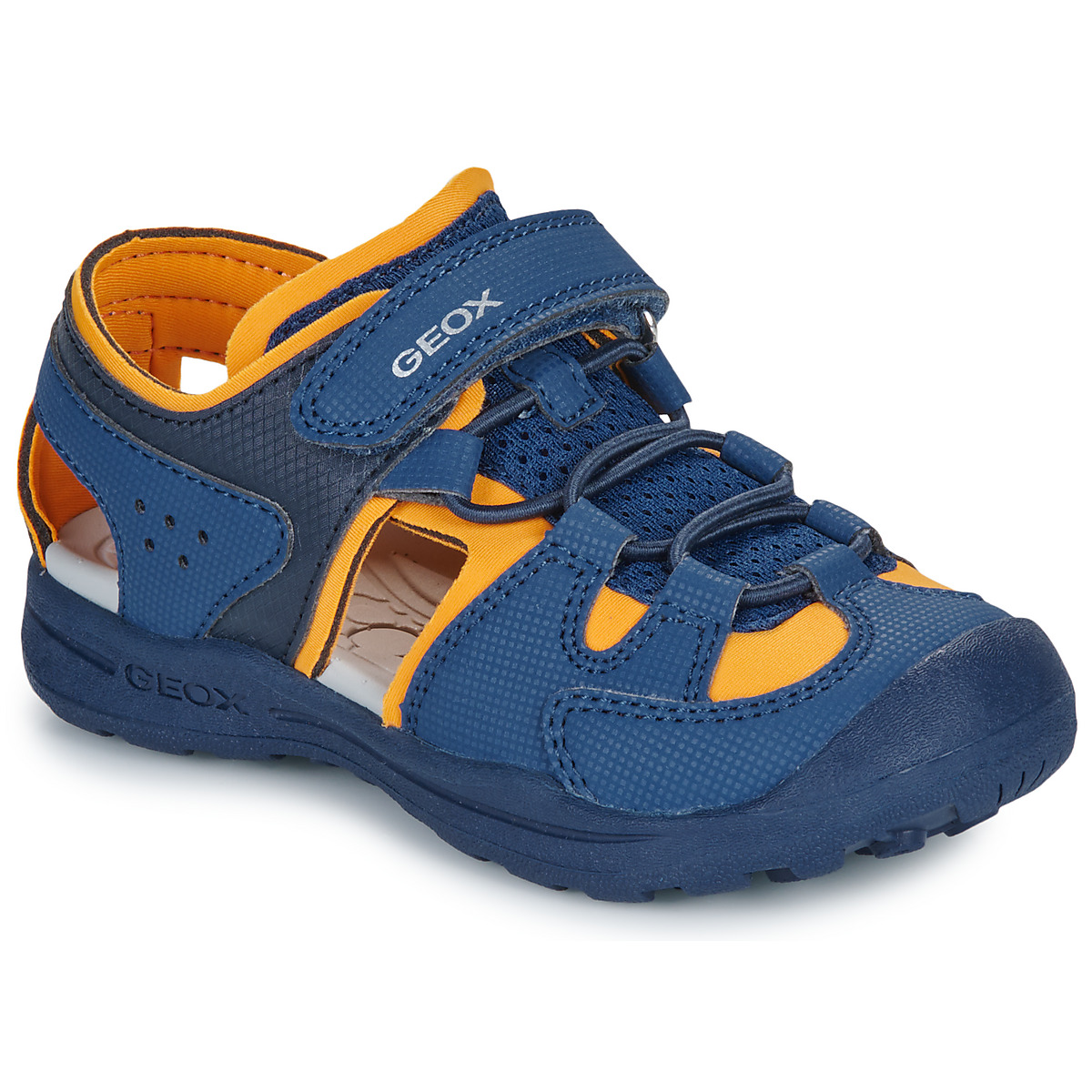 Sapatos Rapaz Sandálias Geox J VANIETT BOY Azul / Amarelo