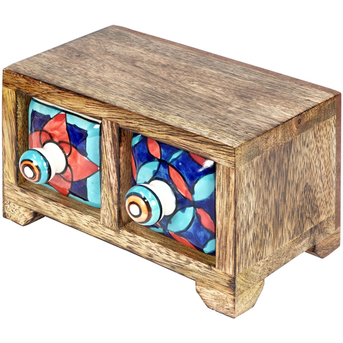 Casa Cestos e Caixas decorativas  Signes Grimalt Rack De Temperos Com 2 Gavetas Castanho