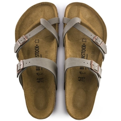 BIRKENSTOCK Mayari Birko-Flor Birkibuc Regular - Stone Castanho