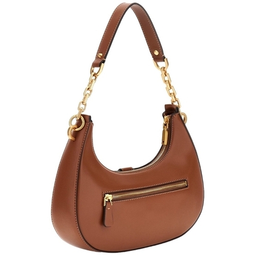 Guess KUBA TOP ZIP SHOULDER BAG Castanho