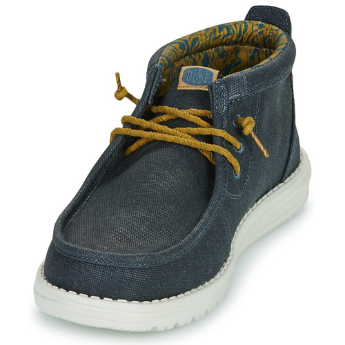 HEYDUDE Wally Mid Waxed Canvas Marinho