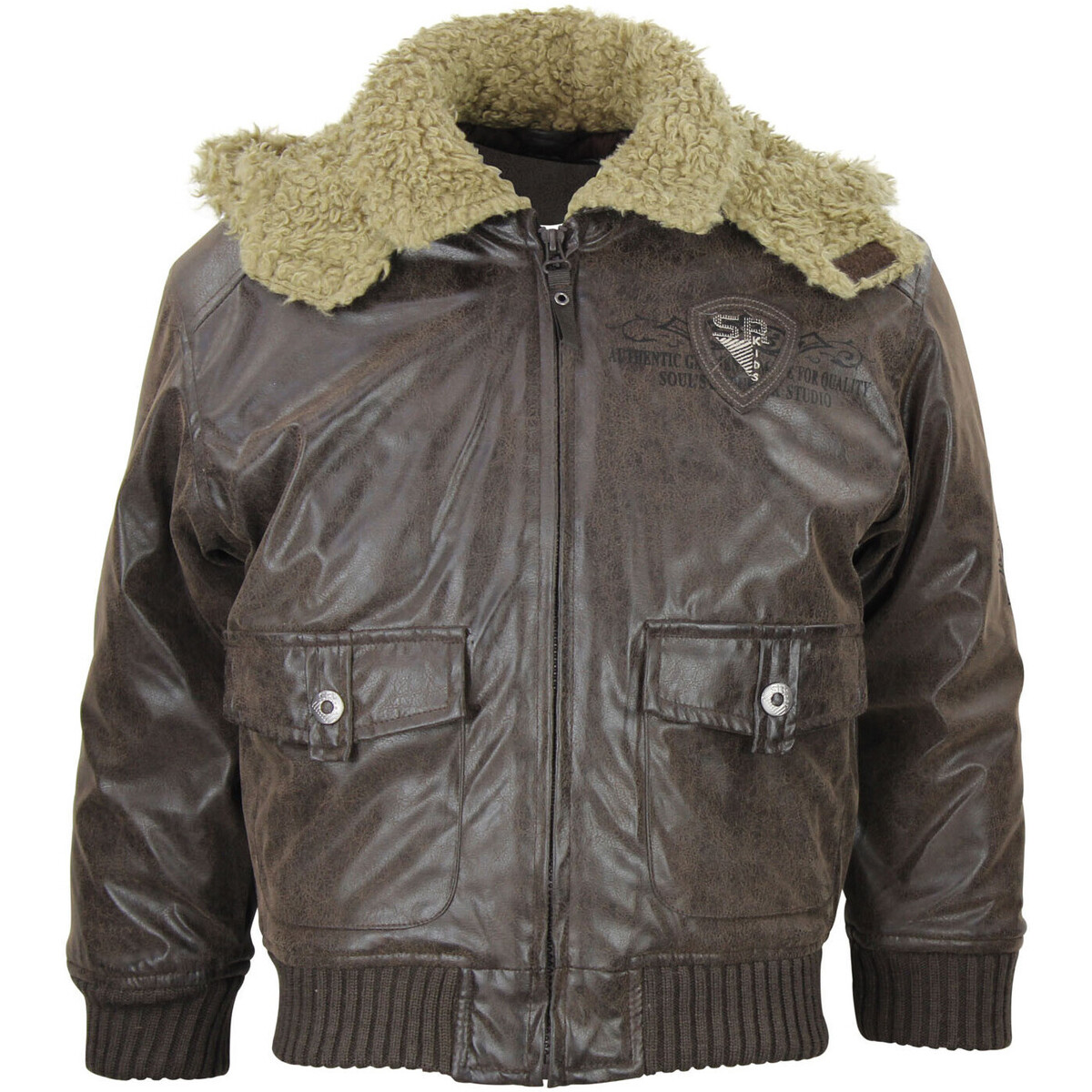 Textil Rapaz Jaquetas Srk Blouson garçon ESLEBROCOP Castanho