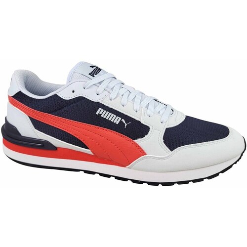 Sapatos Homem Running Puma St Runner V4 Mesh Cinzento, Vermelho, Azul marinho
