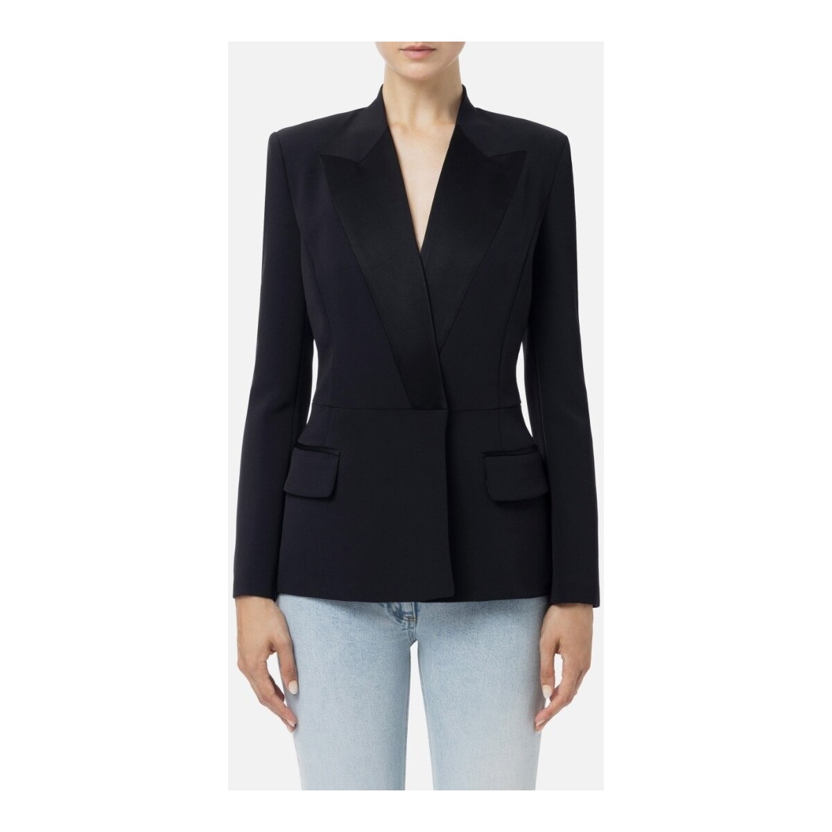 Textil Mulher Jaquetas Elisabetta Franchi GI11647E2 Preto