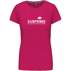 Textil Mulher T-Shirt mangas curtas Subprime Wmn Tee Palm Rood Vermelho