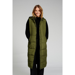 Textil Mulher Casacos fato de treino Teeshoppen Puffer Verde