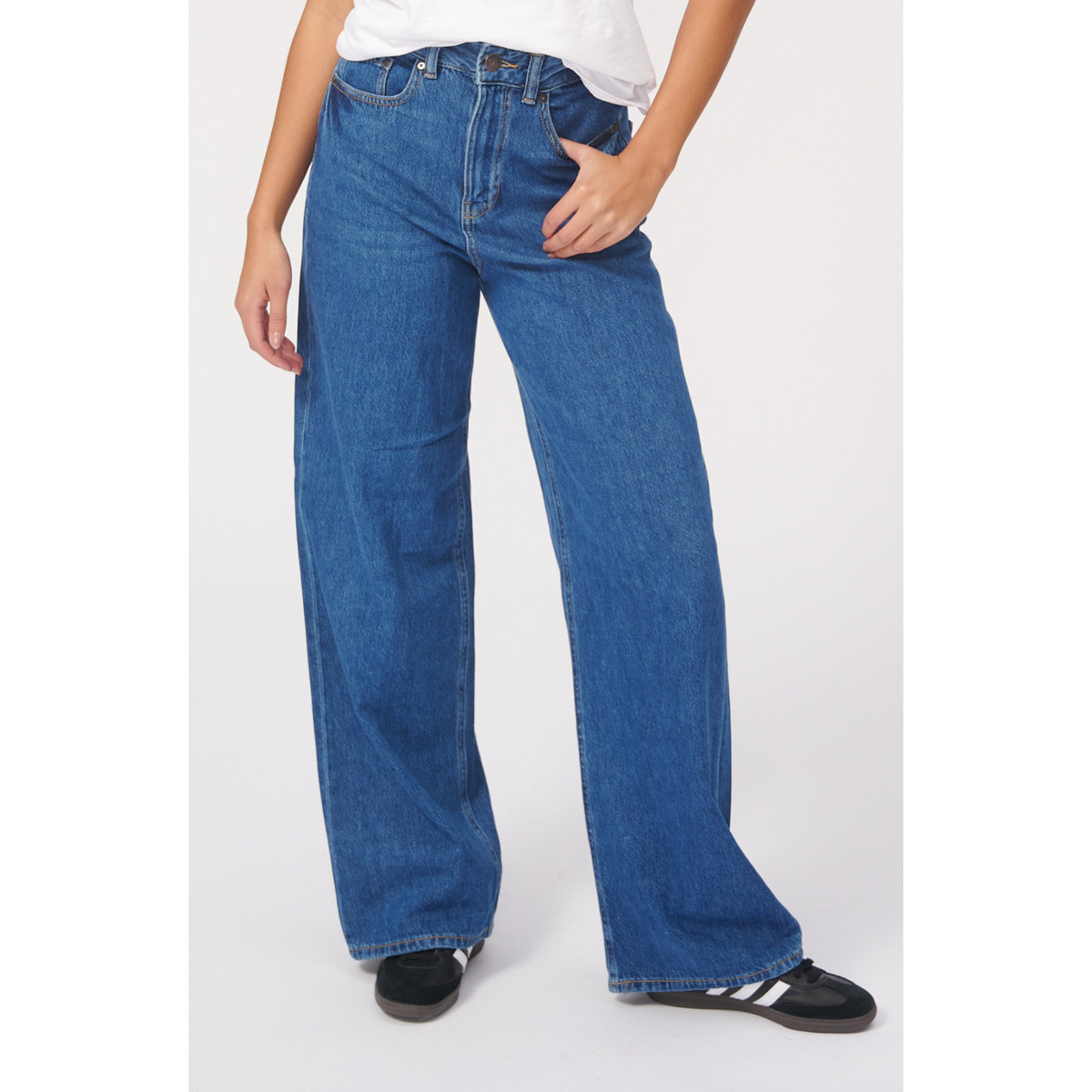 Textil Mulher Calças de ganga Teeshoppen Performance Azul