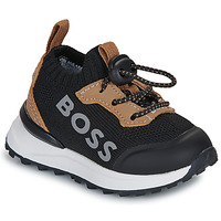 Sapatos Rapaz Sapatilhas BOSS J52270 Preto / Camel